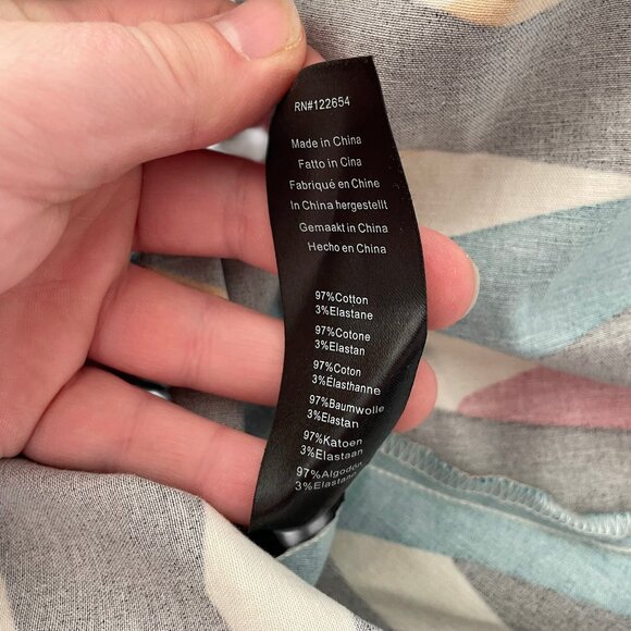 Voodoo Vixen Jean Fit & Flare Dress L Geometric Black Rockabilly Retro 50s Look - Picture 7 of 8